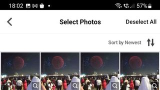 Screenshot of the Selphy app, showing multiple shots that all look similar
