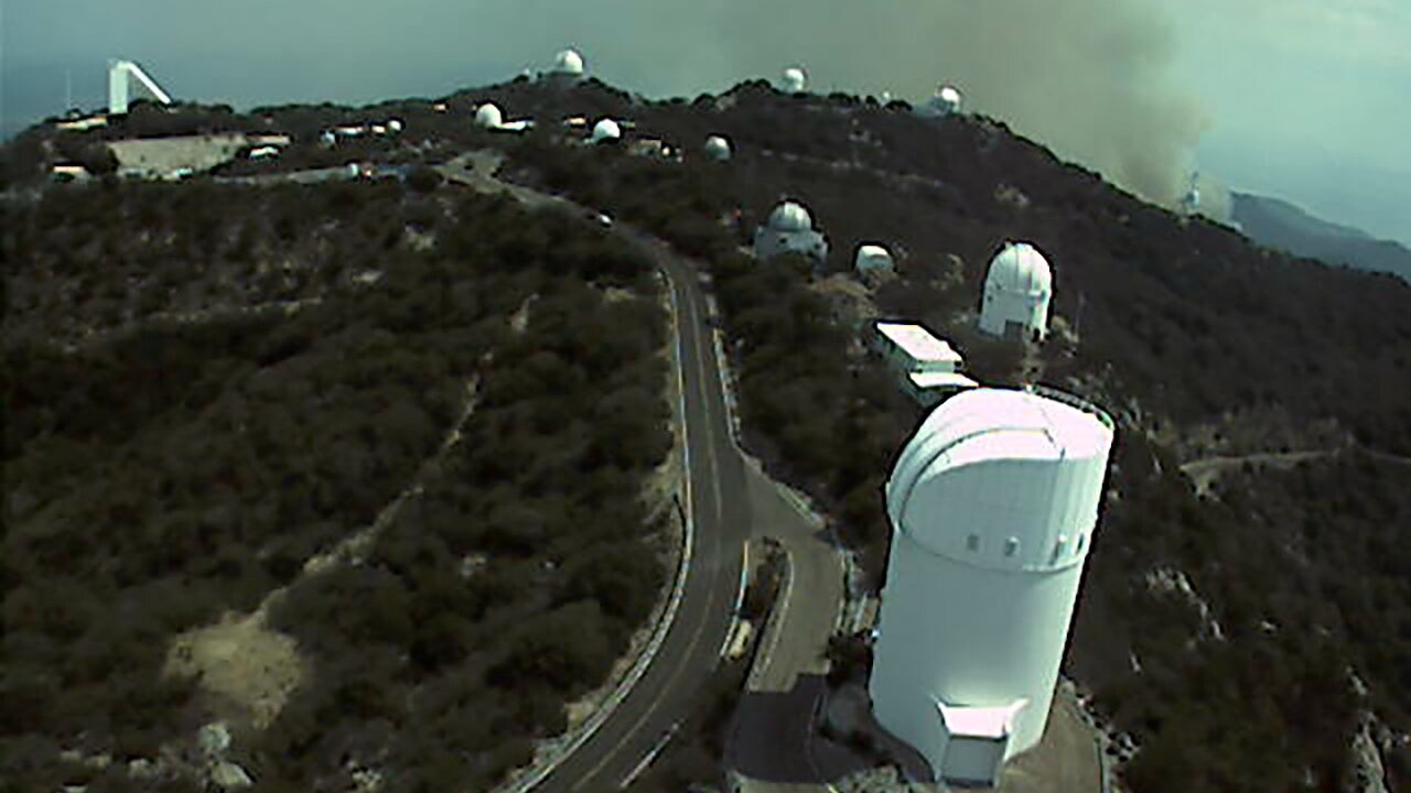 Smoke visible from the Contreras Fire as seen from Kitt Peak on June 16, 2022.