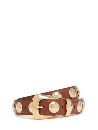 Benny Leather Belt W/ Studs - Khaite - Women - Tan - 70 Cm