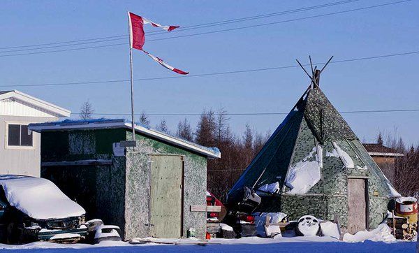 A building in Attawapiskat, Ontario, Canada.