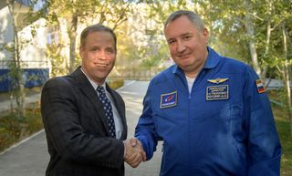 NASA Administrator Jim Bridenstine and Roscosmos chief Dmitry Rogozin met for the first time earlier this month in a visit scheduled around the Oct. 11 launch of a U.S.-Russian mission to the space station.