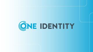 One Identity logo and branding imposed over a blue background fading into white.