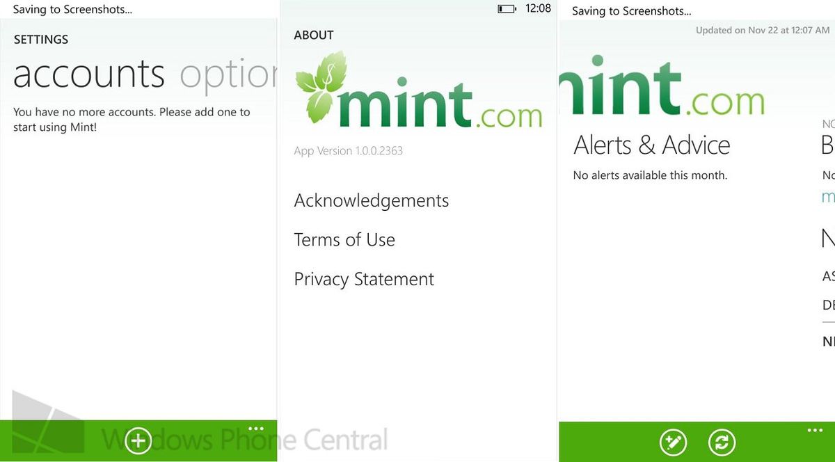 Screenshots of official app for Windows Phone revealed