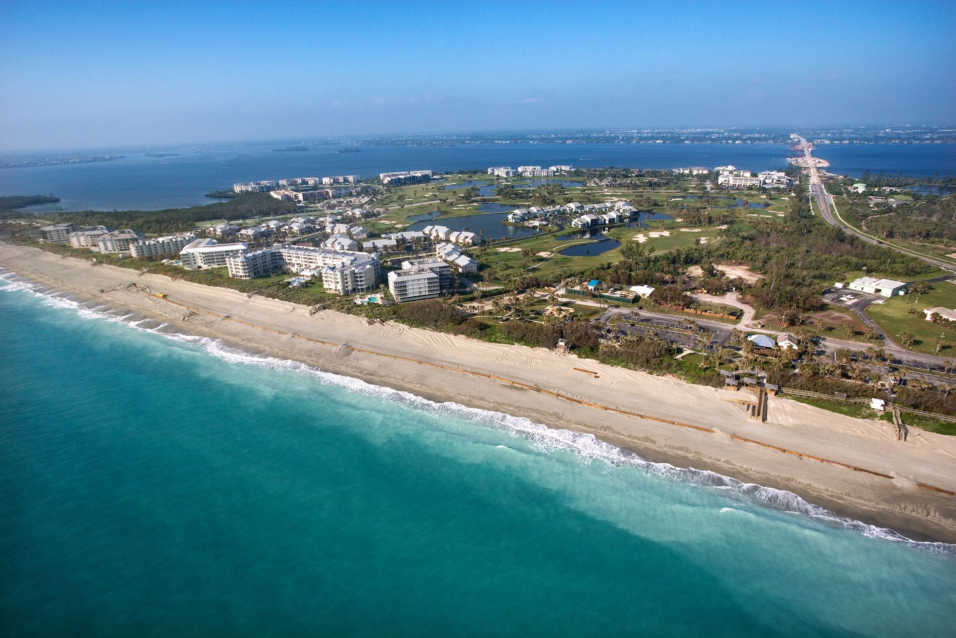 The coast of Vero Beach, Florida, seen in an aerial view.