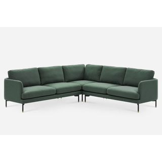 green l-shaped sectional sofa