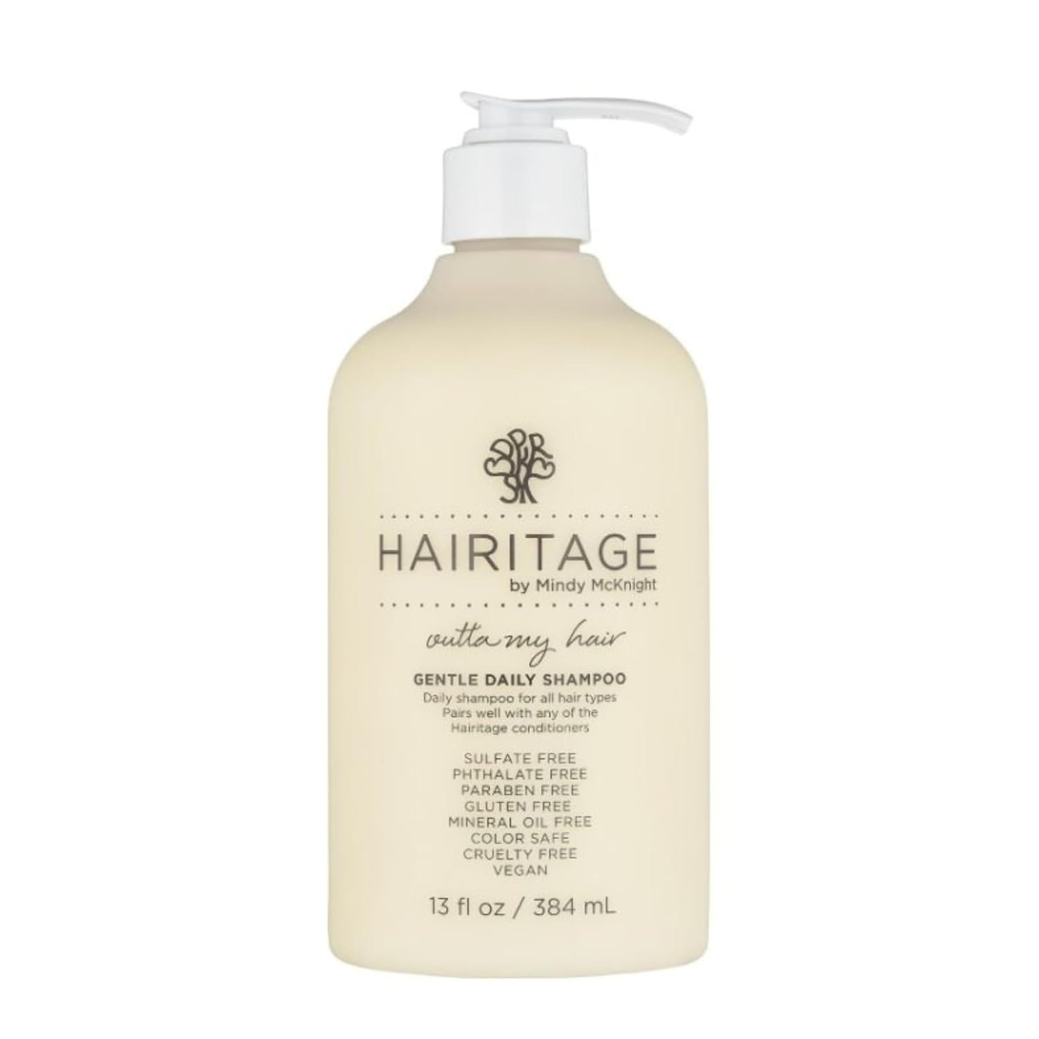 Hairitage, Hairitage Gentle Daily Hydrating and Moisturizing Shampoo for Dry Hair With Jojoba Oil + Aloe Vera - Ultra-Mild + Moisture-Rich - Improves Dry, Brittle Strands, 13 Fl. Oz.