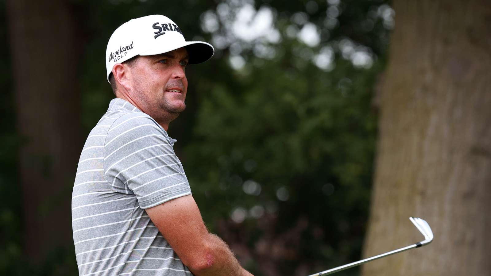 Keegan Bradley hits an iron shot