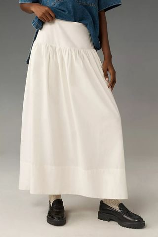 Maeve , Drop-Waist Poplin Skirt