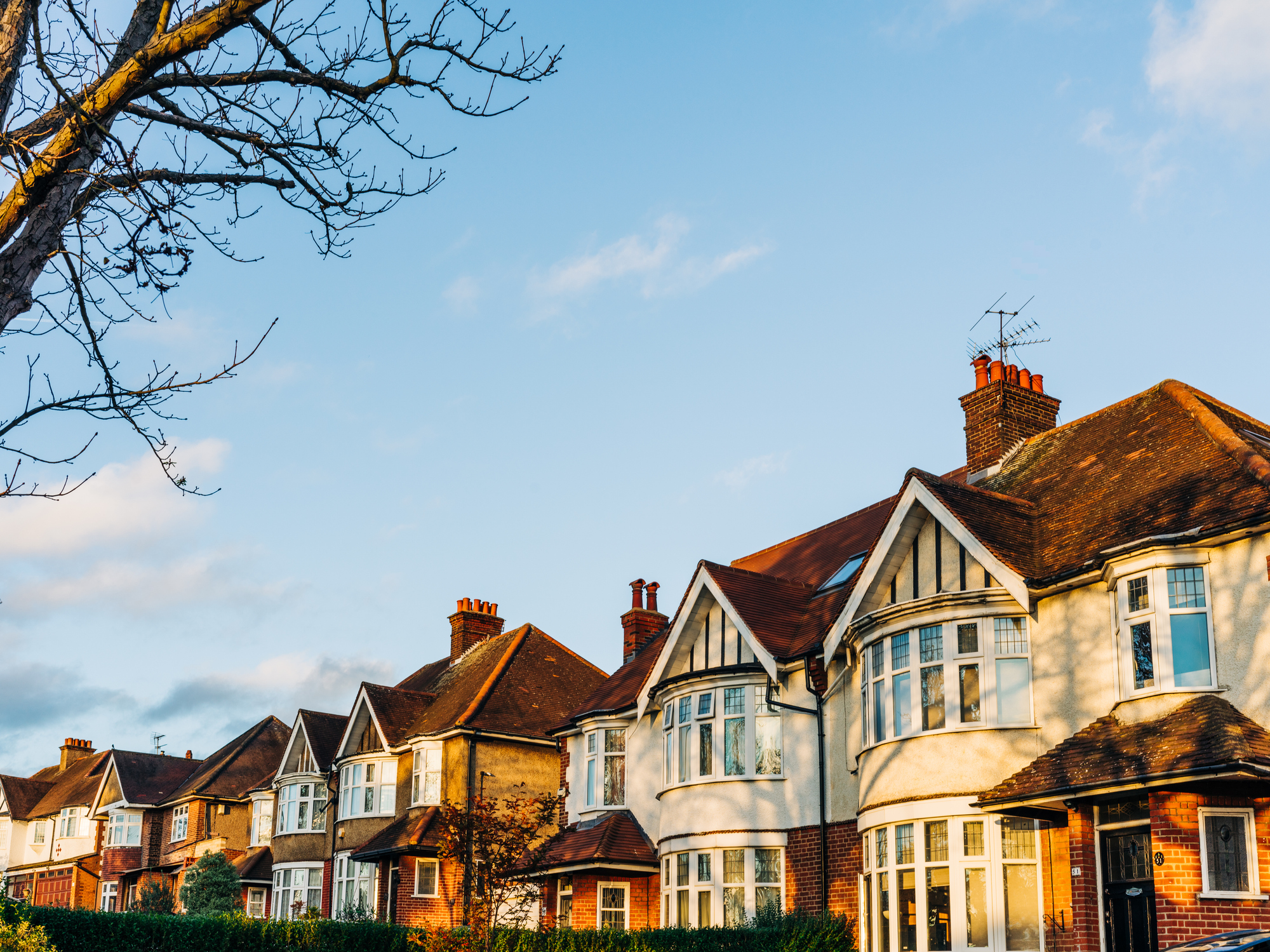 Row of houses in suburban London