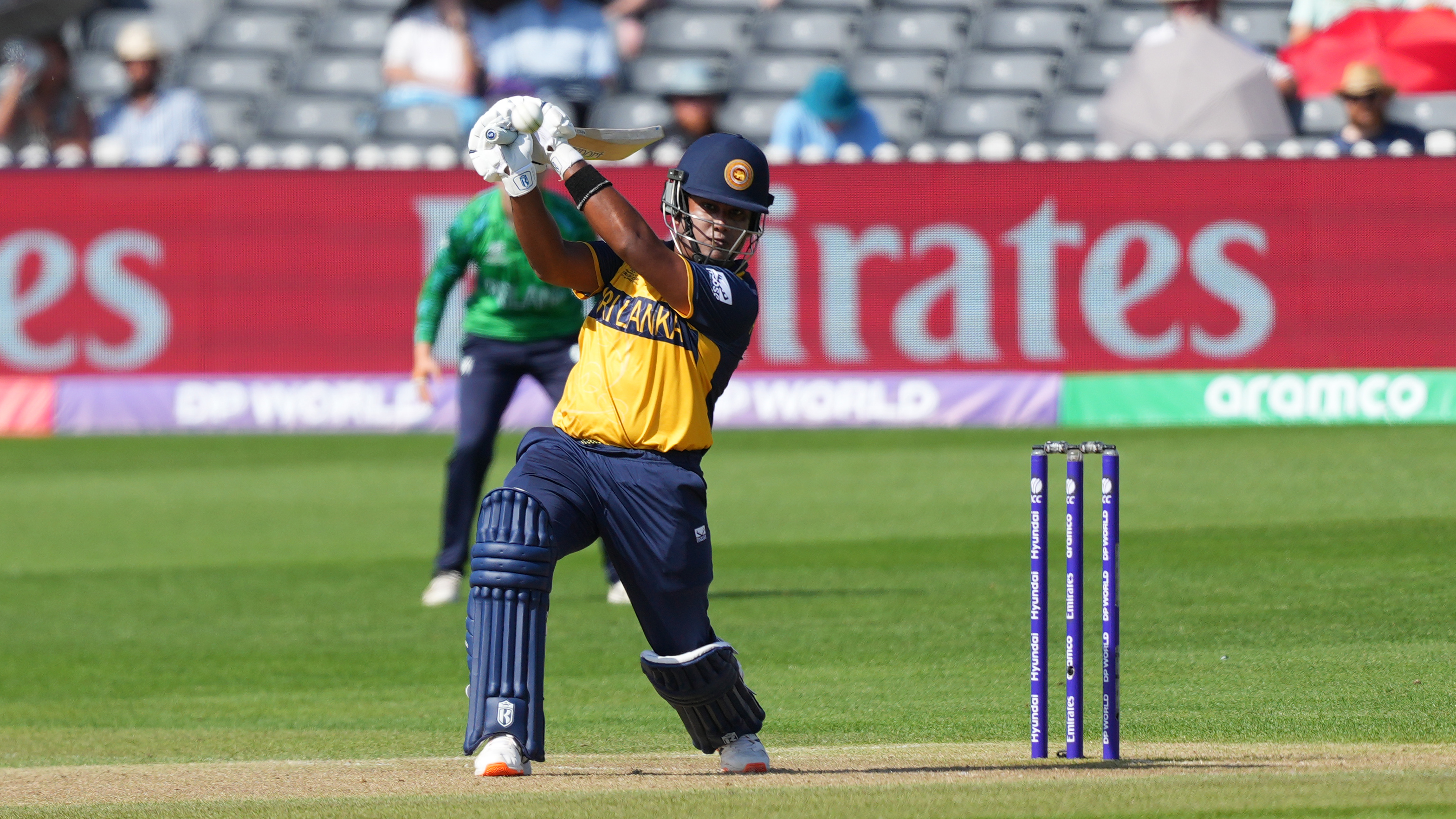 Chamari Athapaththu of Sri Lanka playing a shot during the ICC Women's T20 World Cup Group B match between Sri Lanka Vs Ireland