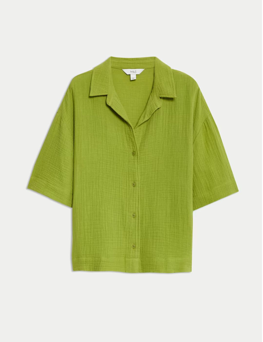 M&S, Pure Cotton Textured Collared Beach Shirt