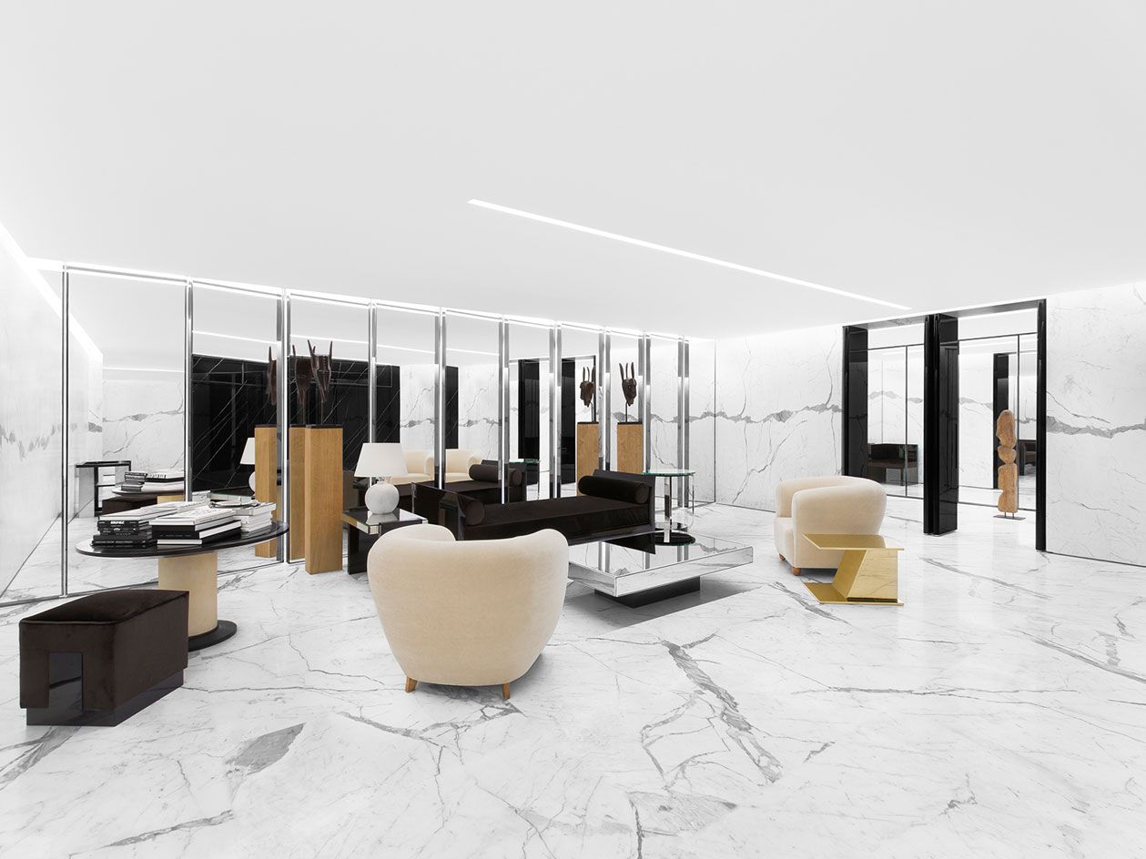 Hedi Slimane unveils a new VIP room within Saint Laurent&#039;s Faubourg Saint-Honoré women&#039;s flagship