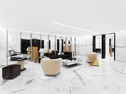 Hedi Slimane unveils a new VIP room within Saint Laurent's Faubourg Saint-Honoré women's flagship