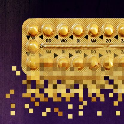 birth control pills that have been partially pixelated