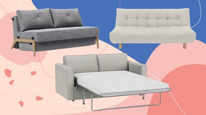 The best sofa beds tried, tested, and reviewed by Ideal Home on a blue background