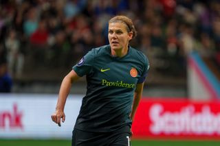 Christine Sinclair of the Portland Thorns looks on during a match against the Vancouver Whitecaps FC Girls Elite at BC Place on October 15, 2024 in Vancouver, Canada.