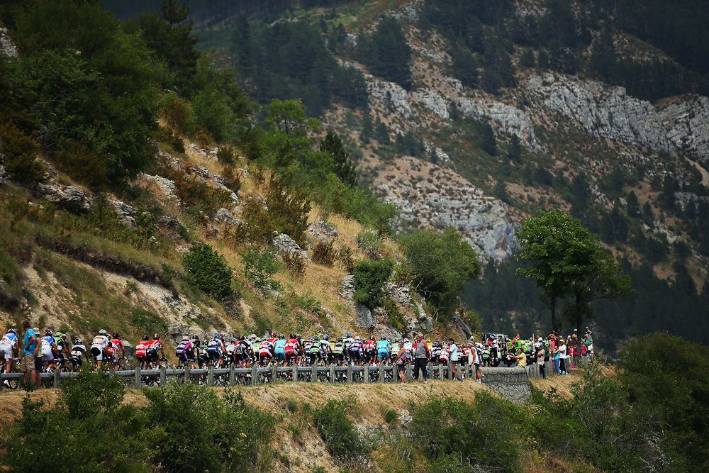 The peloton in action during stage 14.