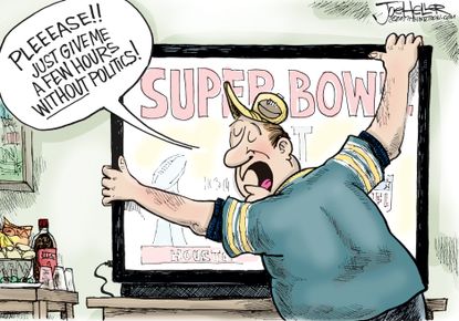 Editorial Cartoon U.S. Super Bowl no politics