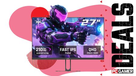 A KTC H27T22C-3 gaming monitor on a custom PC Gamer Deals background.