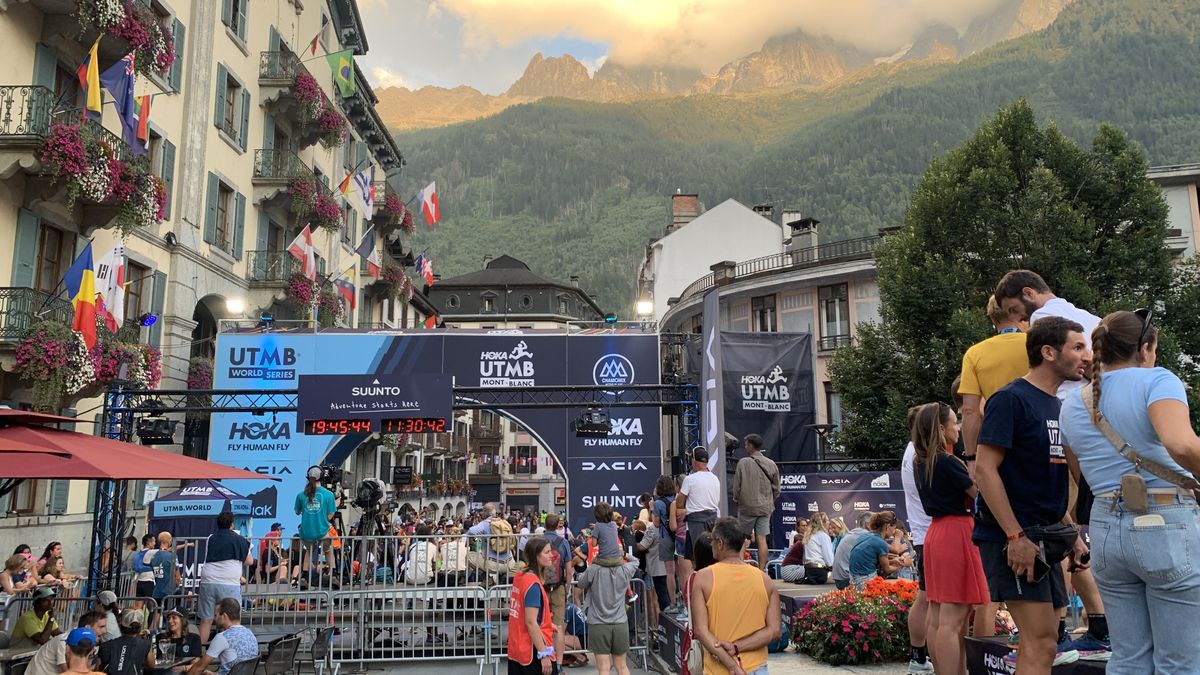 Finish line at UTMB 2024