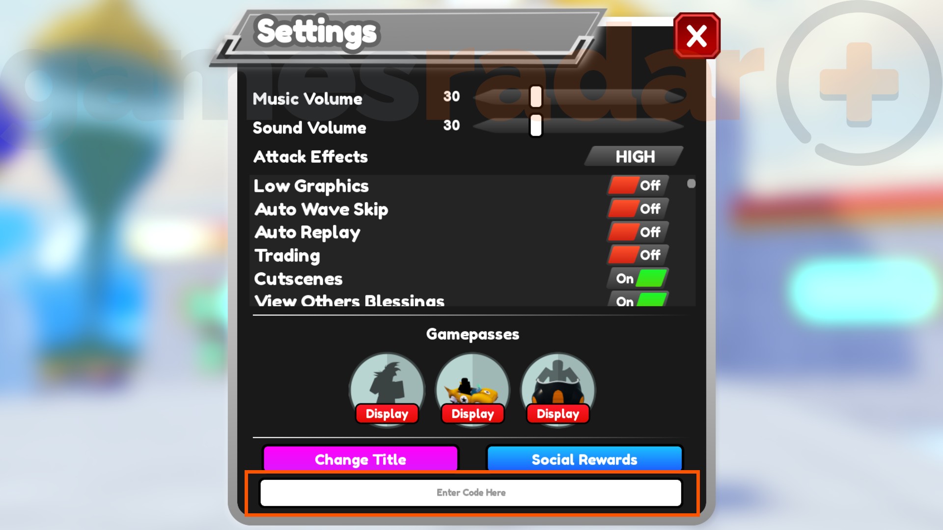 The ASTD codes redemption box as seen in-game.