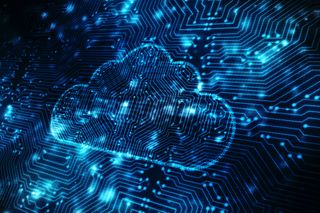 Cloud with data running through