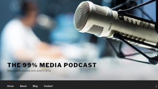 Homepage built in WordPress with large hero image of a microphone