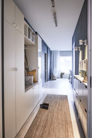 hallway with grey scheme by ikea