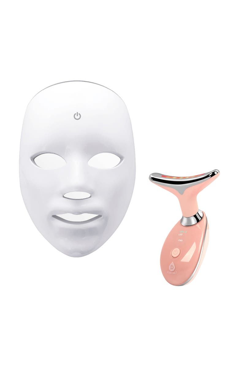 Led Glow Set - 7-In-1 Led Light Therapy Face Mask + 7-In-1 Led Face & Neck Sculpting Wand