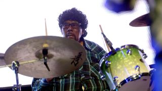 A close-up of James Gadson playing drums