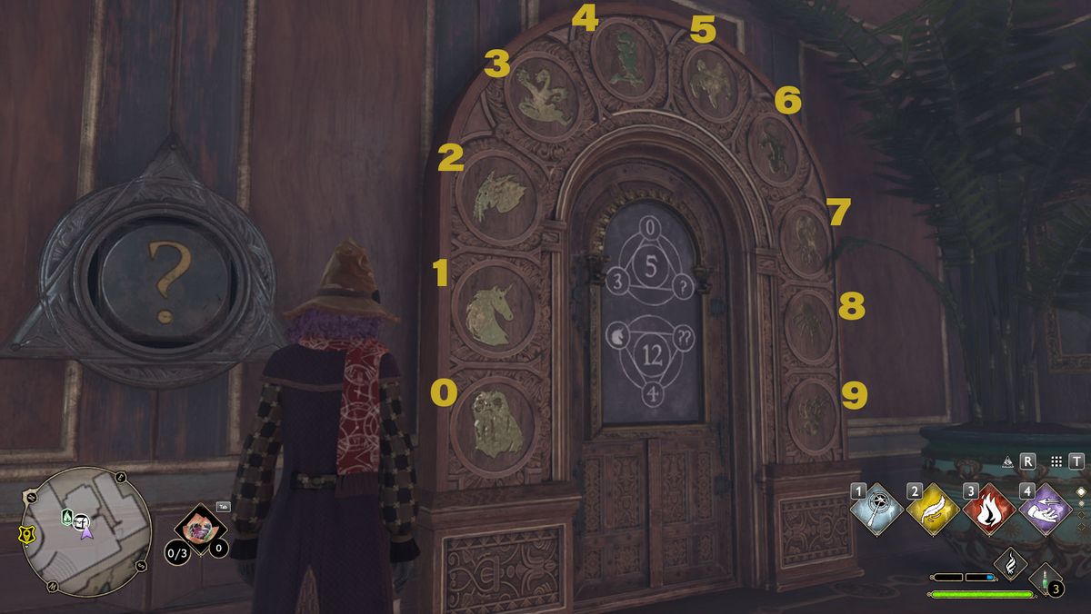 Hogwarts Legacy answer key numbers for Puzzle Doors