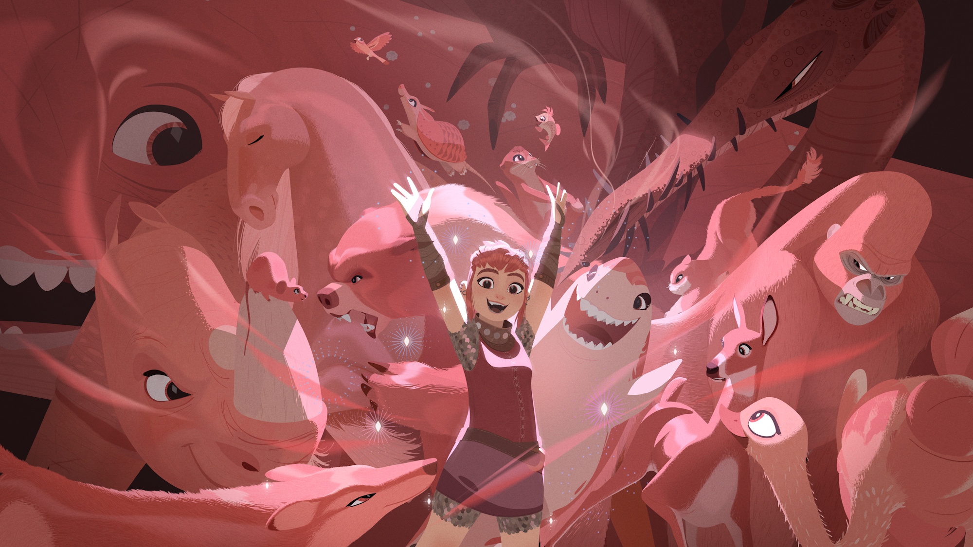 Nimona is shown in her many forms.