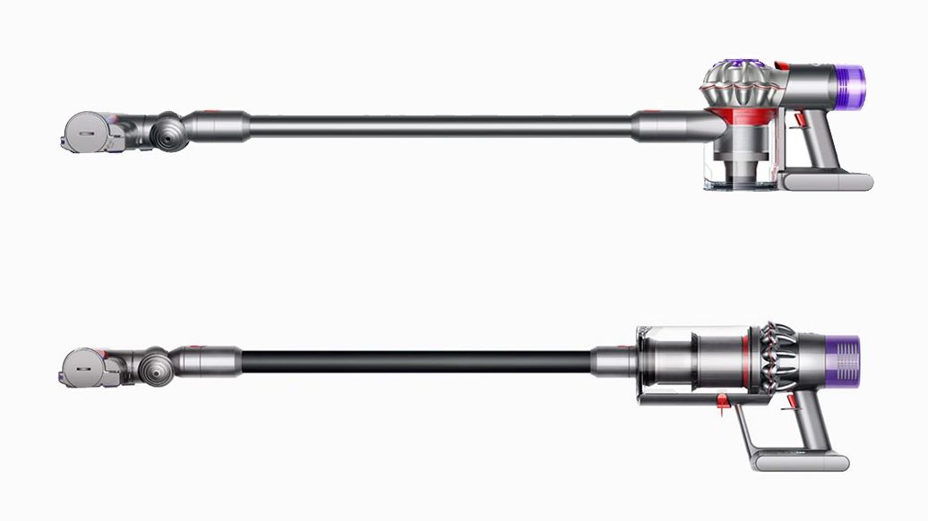 Dyson V8 vs V10 product renders