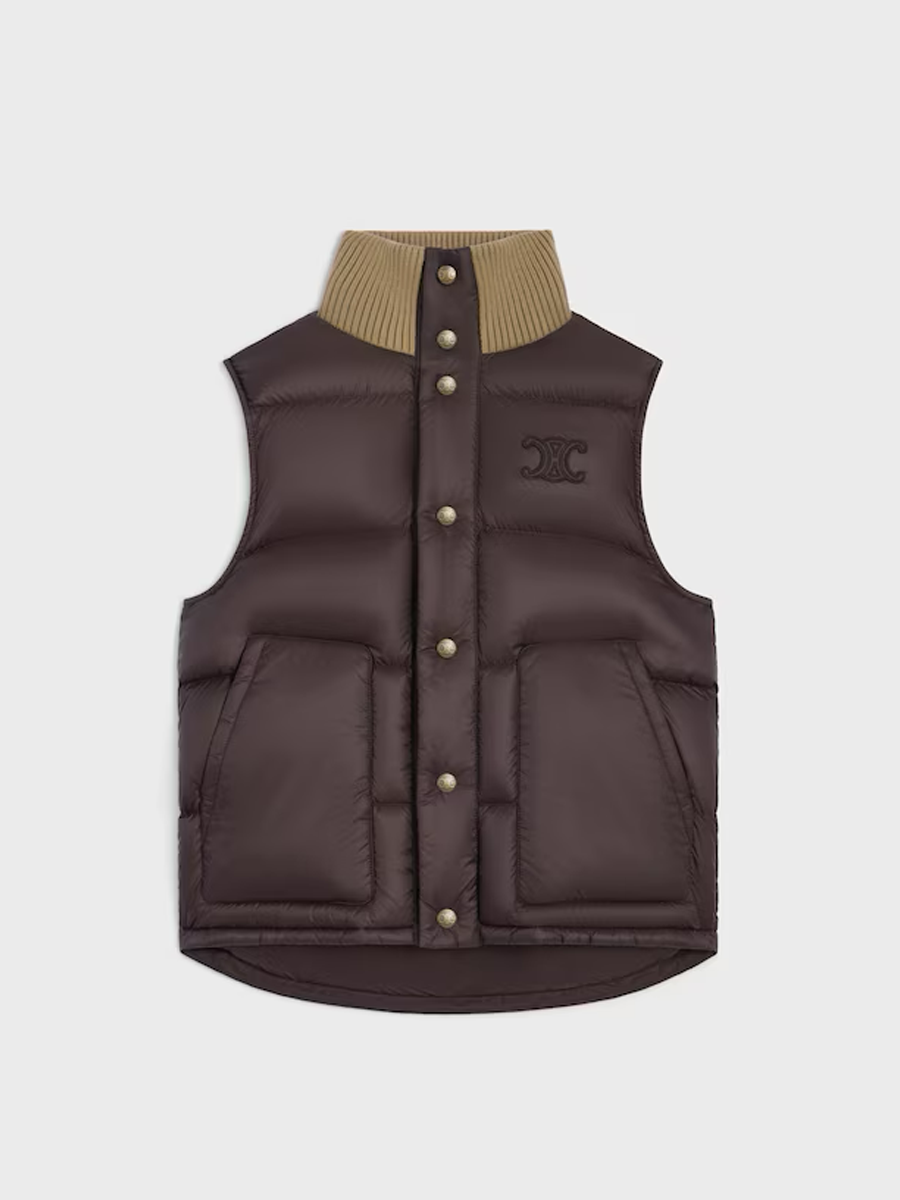 Sleeveless Puffer Jacket in Light Nylon