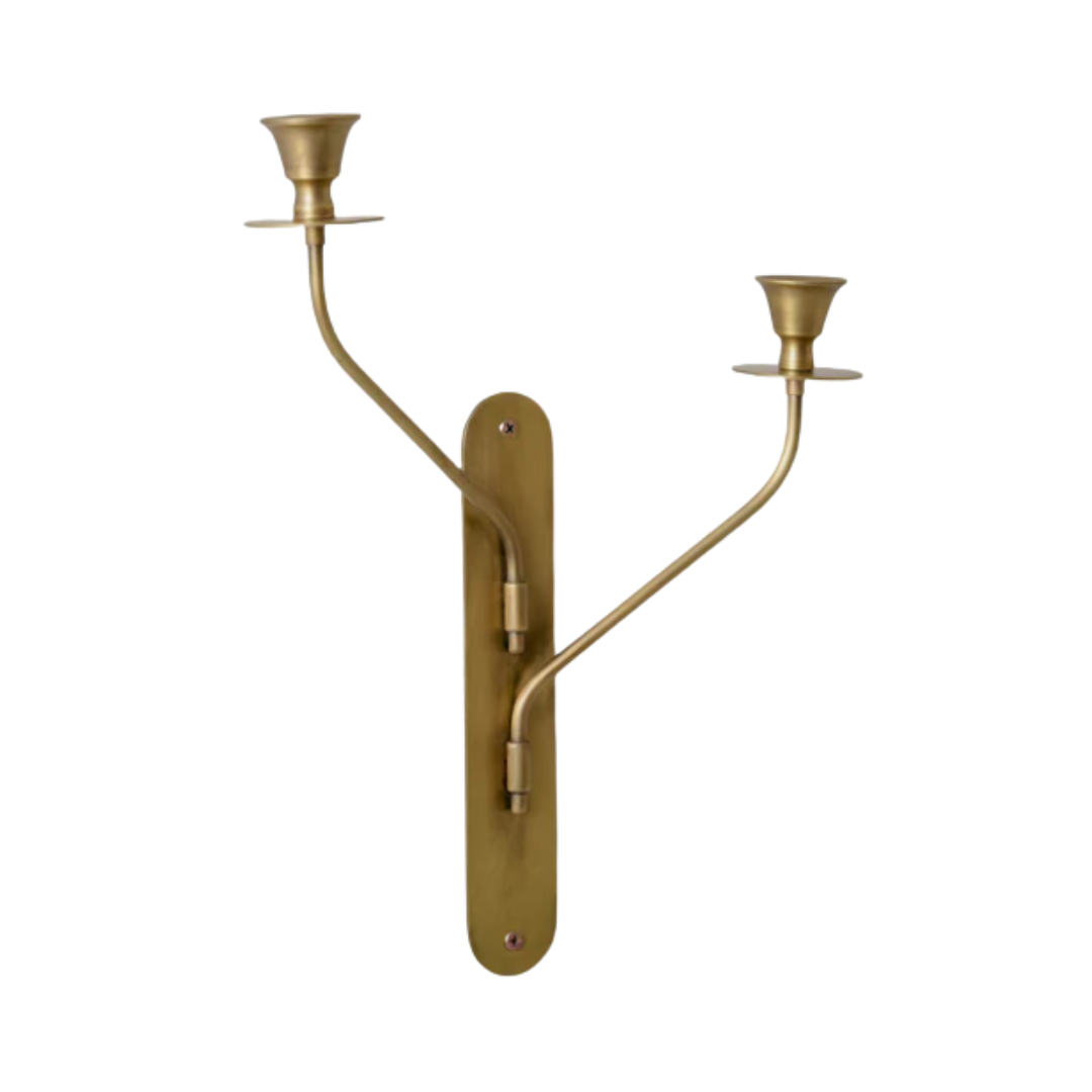 Margo Antiqued Brass Double Wall Sconce