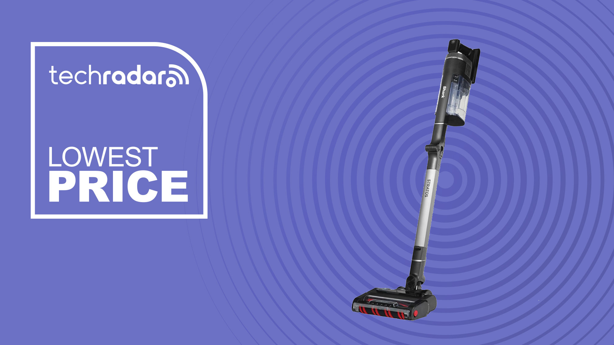 Shark Stratos Cordless Vacuum on a purple background