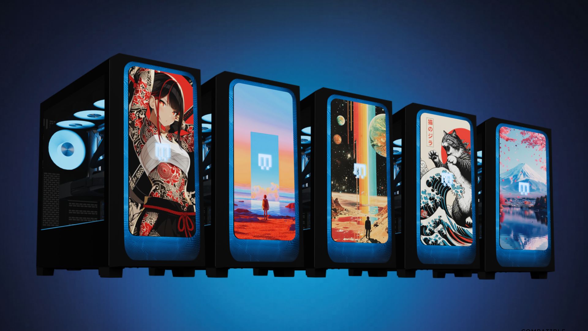 Various faceplate variants of the Maingear MG-1 Mk II 