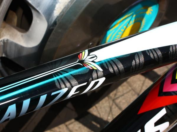 Custom painted frames are nothing new at the Tour de France but Contador's are consistently one of our favourites.