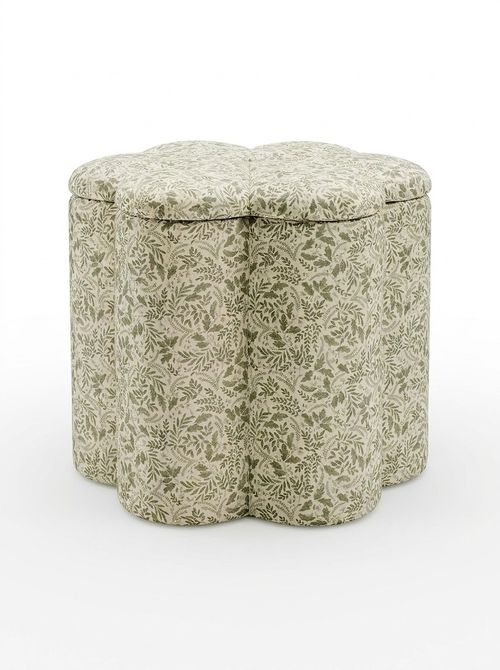 Flower Woodland Leaf Storage Footstool