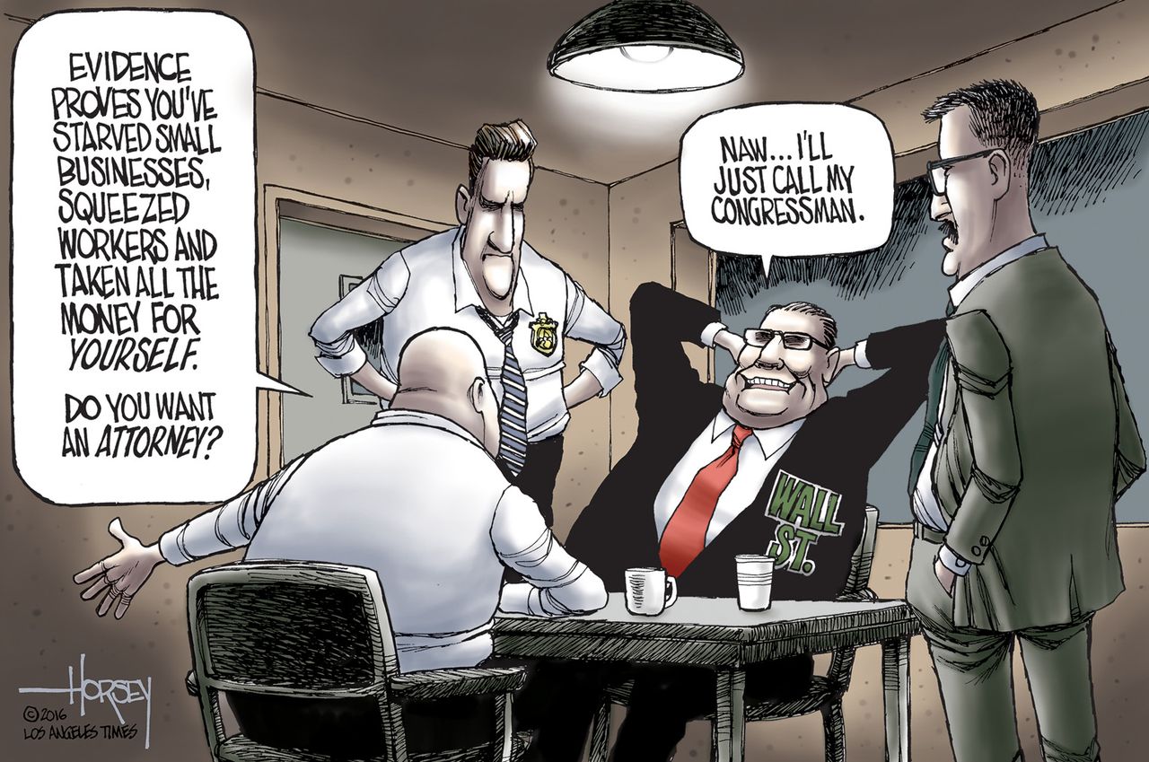 Editorial Cartoon U.S. Wall St.