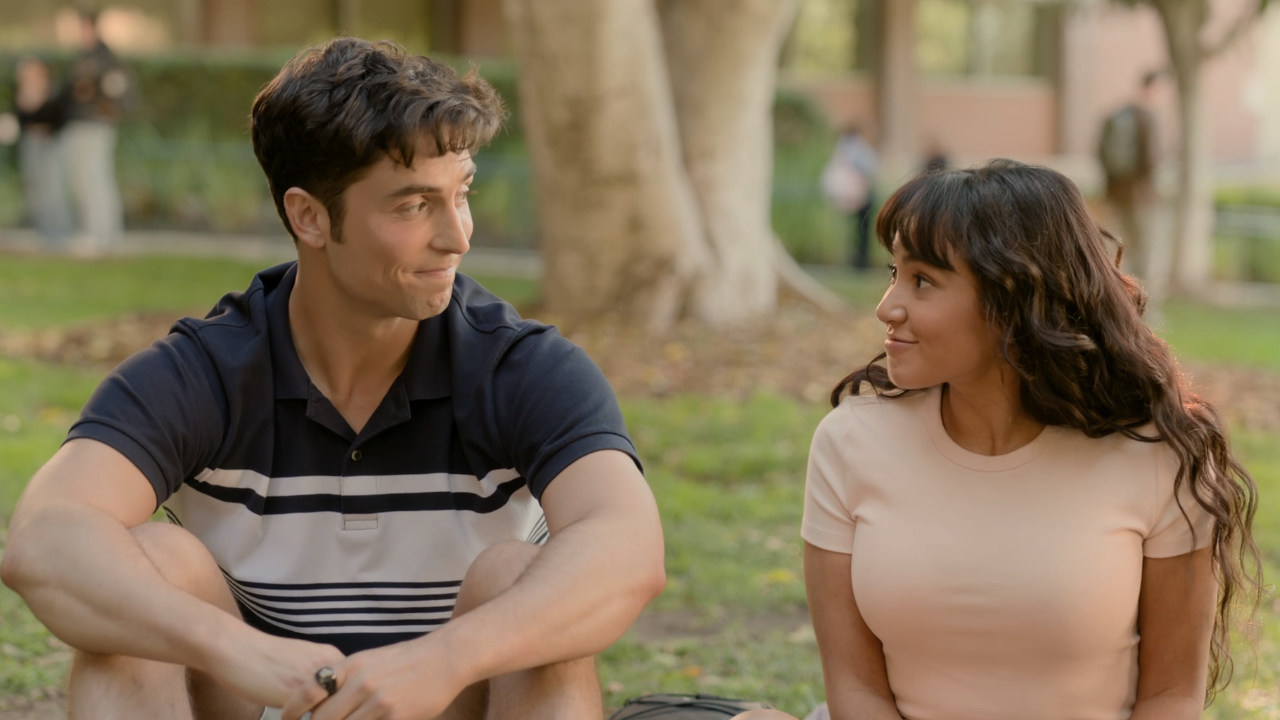 Benny and Carmen meet each other at freshman orientation in Season 1, episode 1 of Overcompensating.
