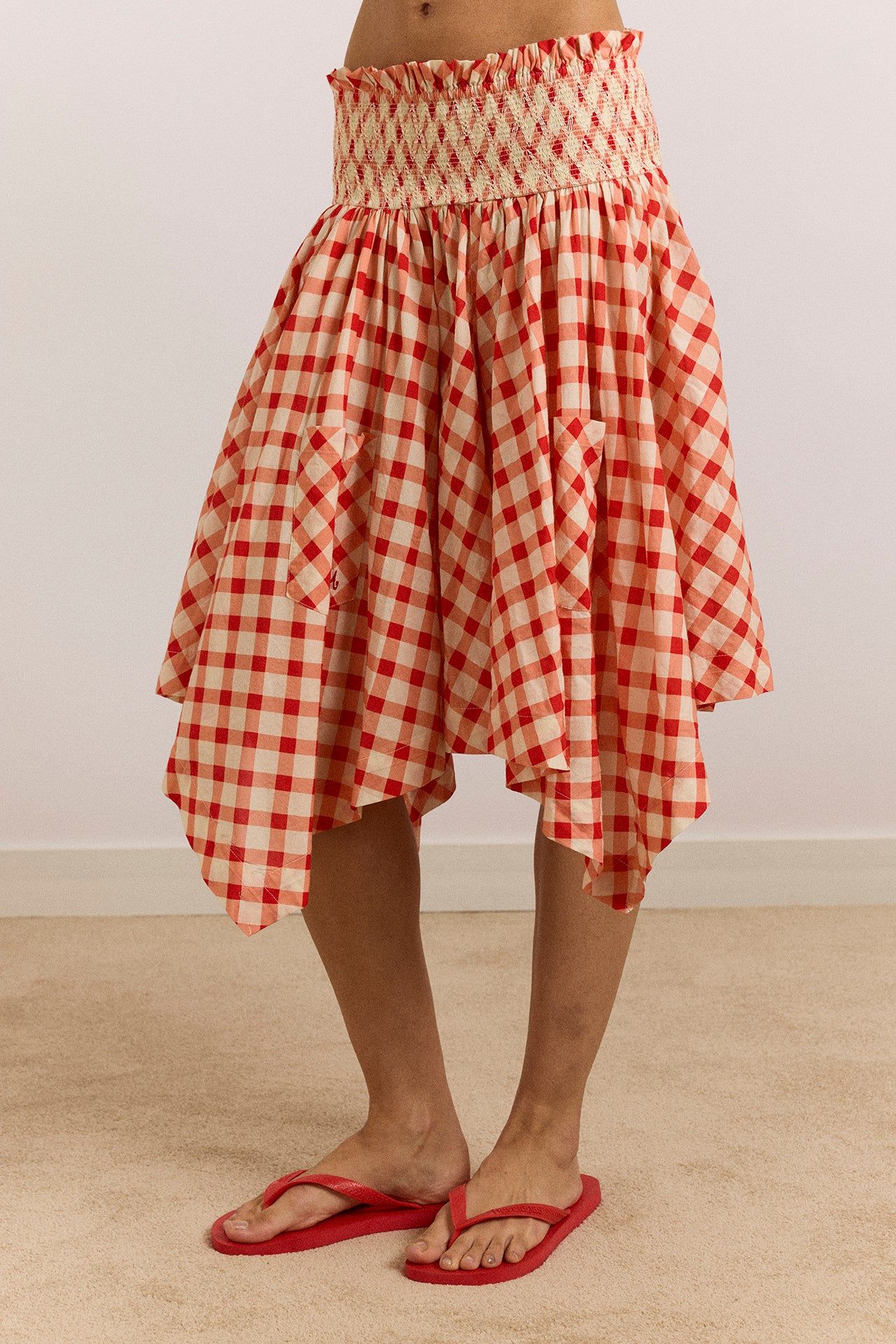 Lilo Hanky Hem Multiwear Skirt/dress- Red Gingham