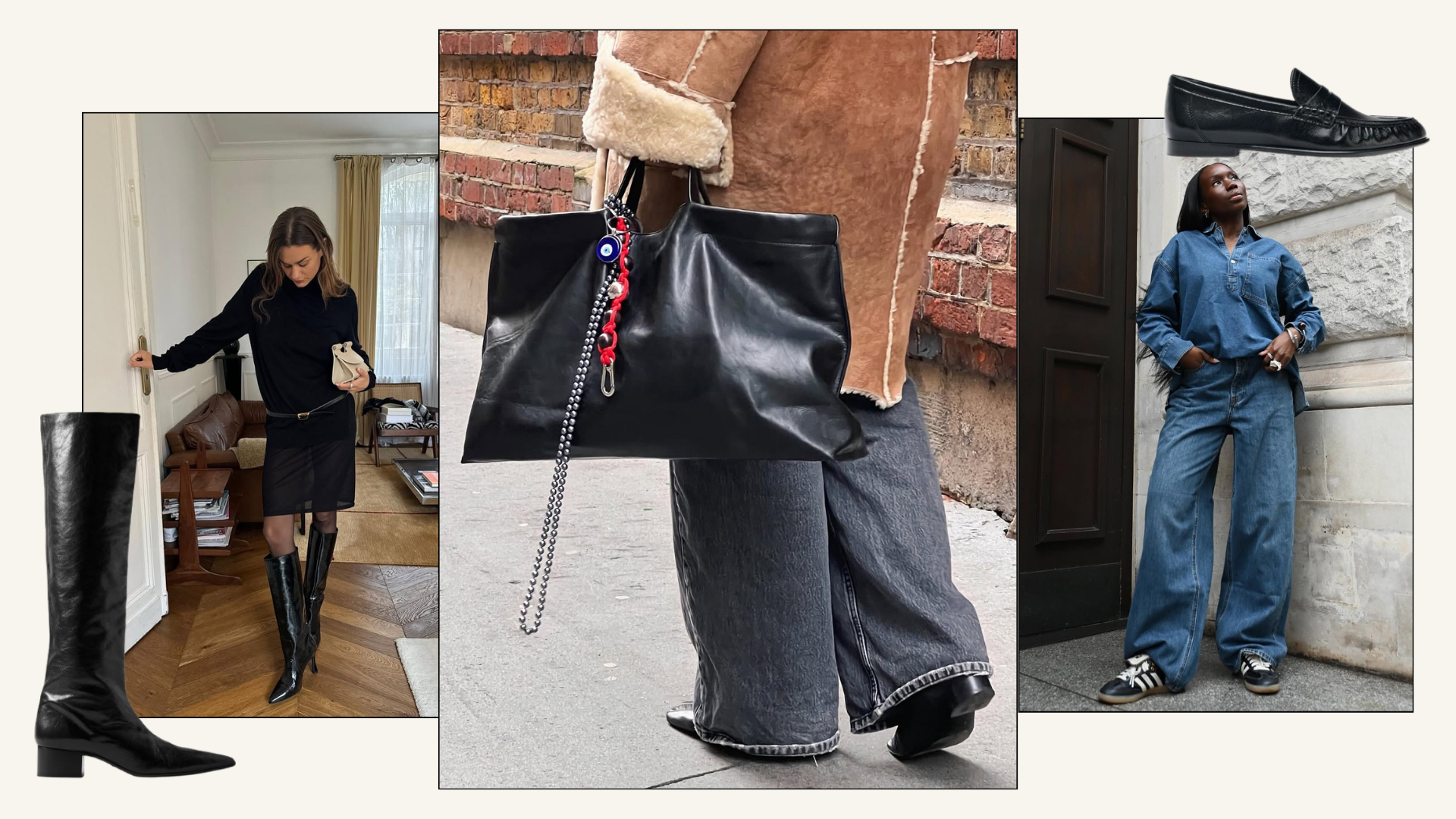 Three ways to style different black shoes