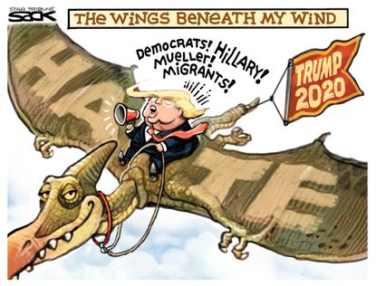Political Cartoon U.S. Trump 2020 Dinosaurs