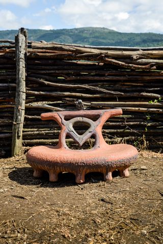 Clay stool by Andile Dyalvane inspired by figure of mother