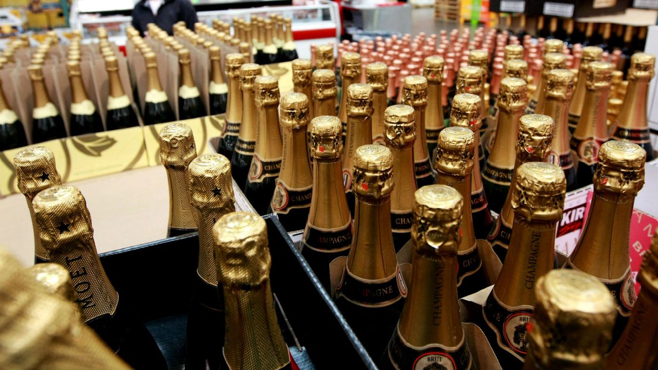 Champagne bottles