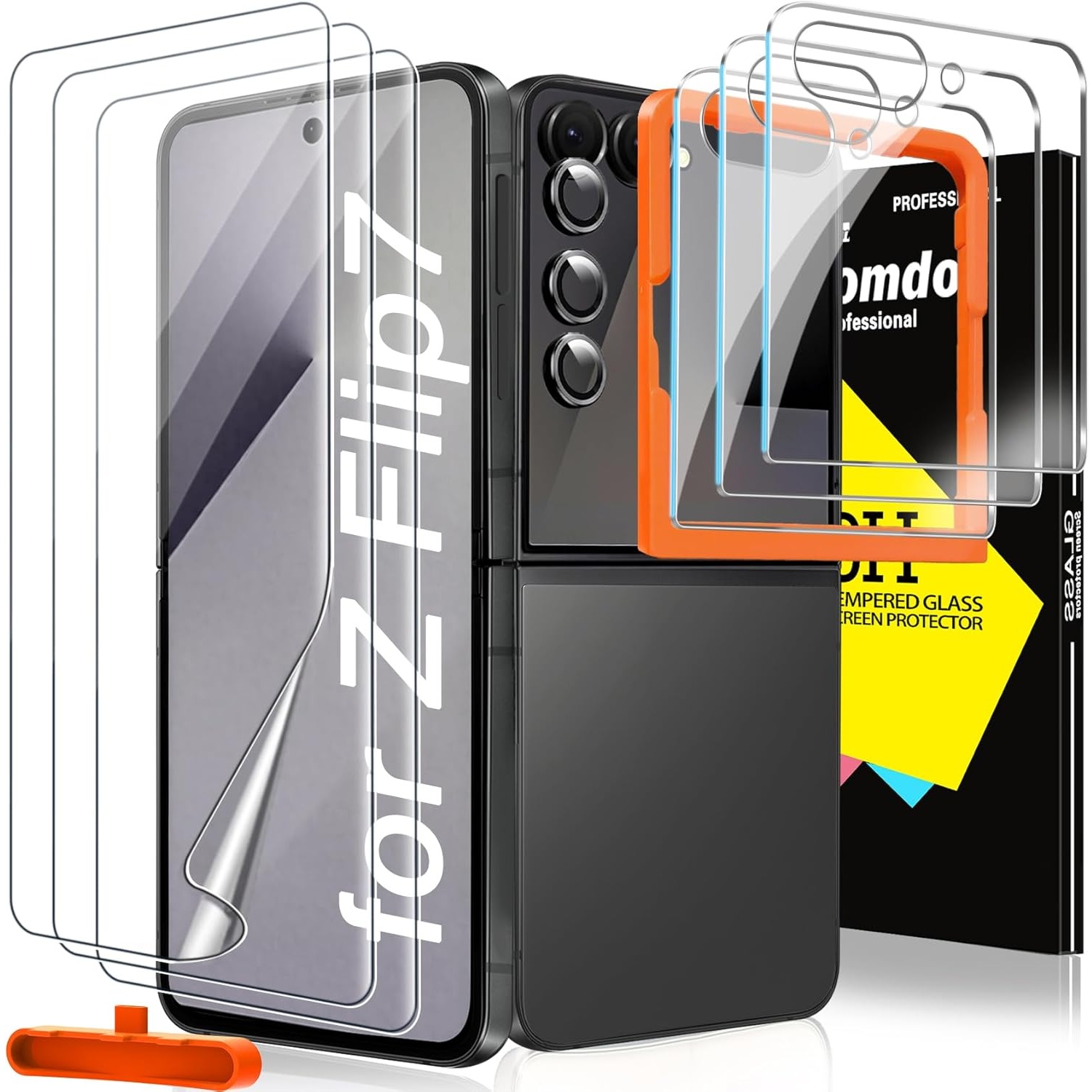 Milomdoi 9 in 1 Screen Protector for Samsung Galaxy Z Flip 7