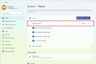 Windows 11 enable Focus