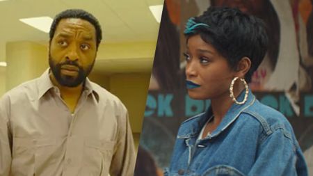 Chiwetel Ejiofor as Clark in "Backrooms" (2026) and Keke Palmer as Corvette in "I Love Boosters" (2026)