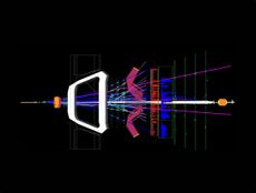 Two protons collide inside the Large Hadron Collider's LHCb experiment.